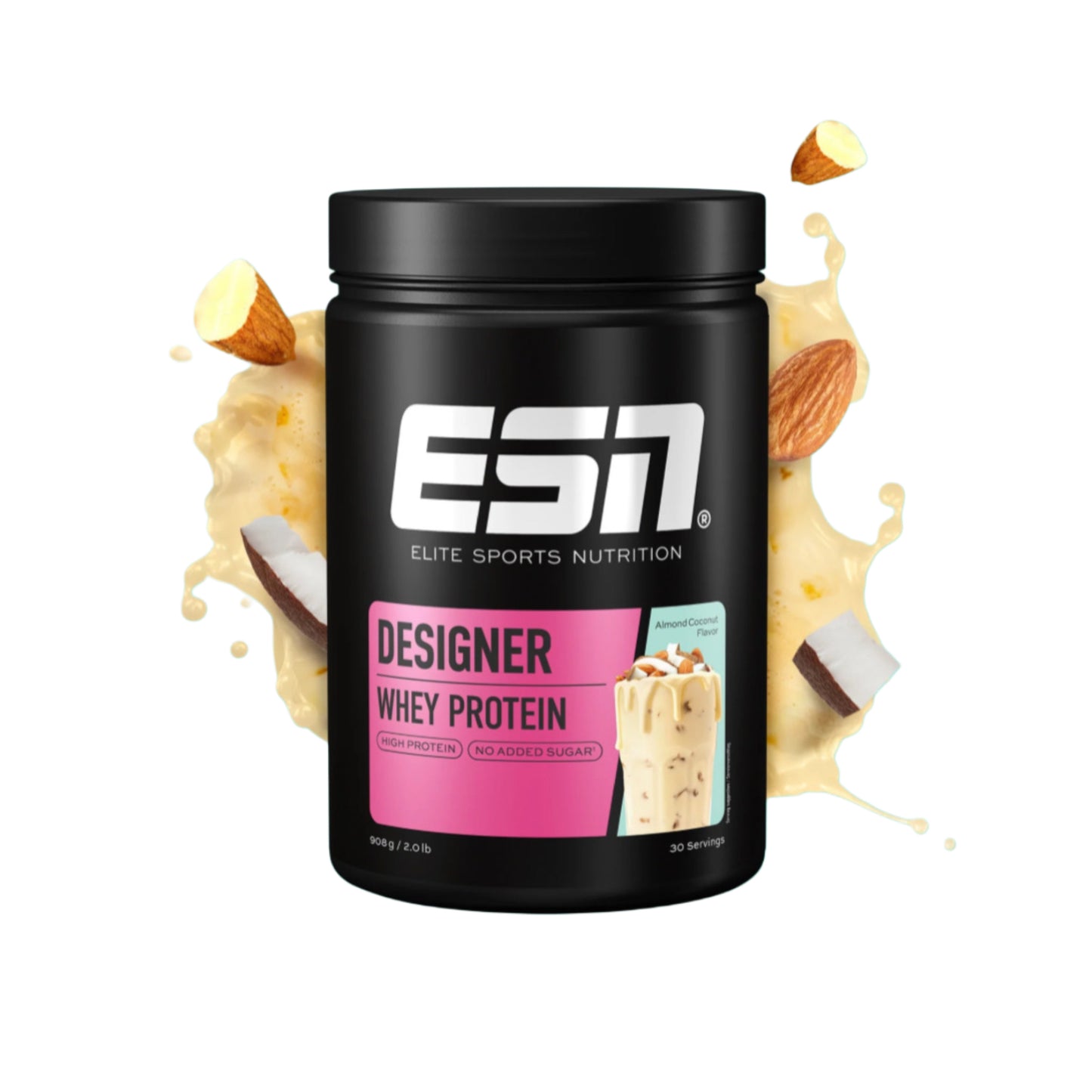 esn whey protein almond coconut flavor 908g beutel von gymdoc